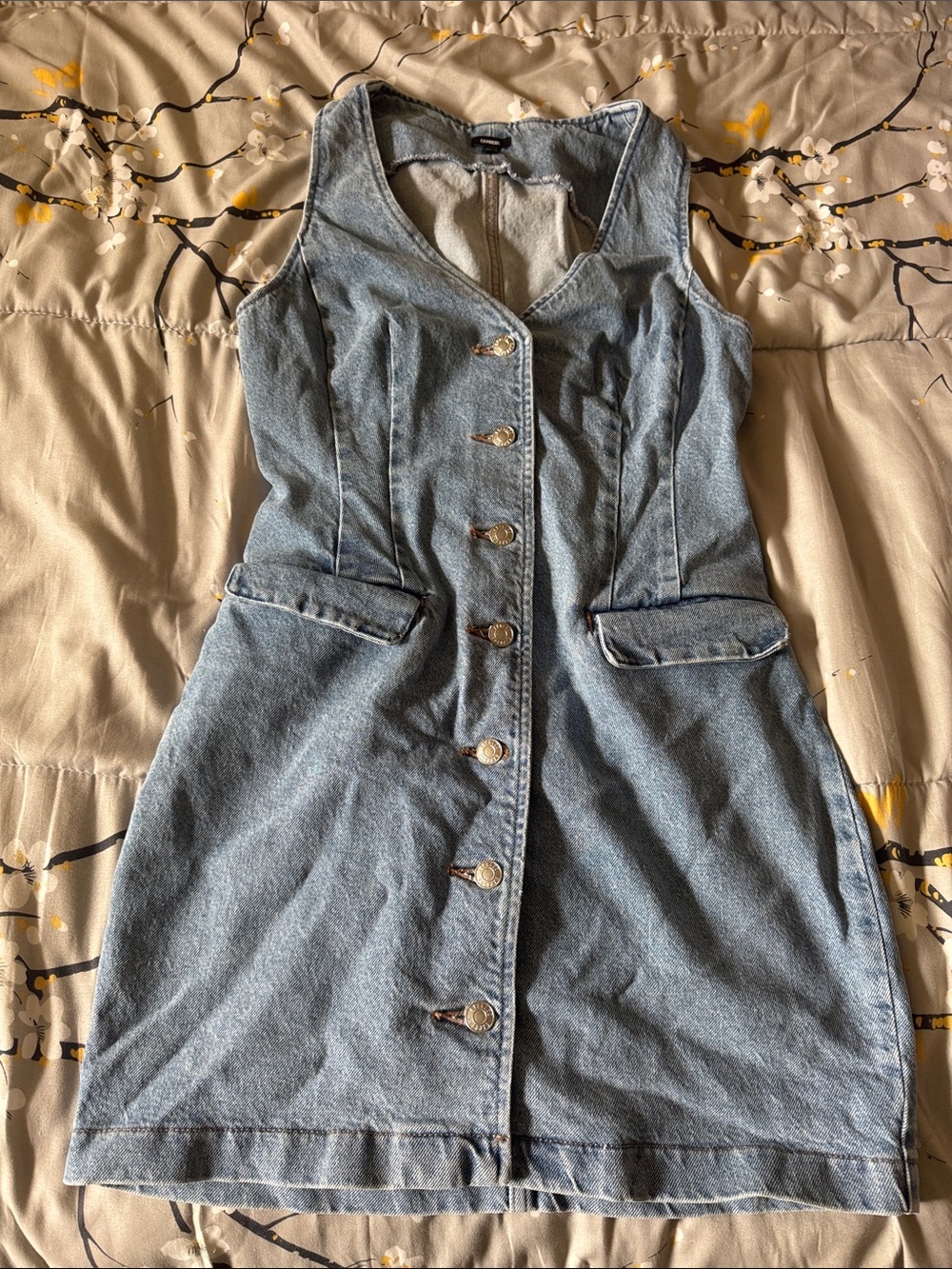 Express Light Blue Denim Dress